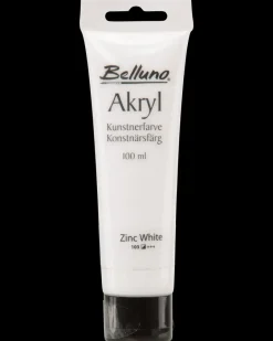 Hot Akrylfarve 100 ml Zinc white Akrylmaling
