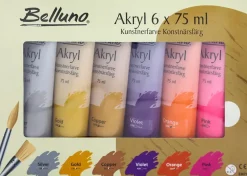 Best Akrylfarvesæt 6 x 75 ml Akrylmaling
