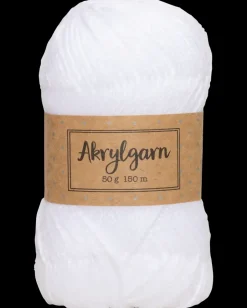 Sale Akrylgarn 50 g - optisk hvid Sy Og Strik