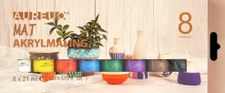 Hot Akrylmaling 8 x 21 ml - mat Akrylmaling