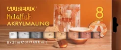 Sale Akrylmaling 8 x 21 ml - metallisk Akrylmaling