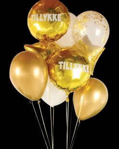 Outlet Ballonbuket guld 10-pak Festartikler|Nytårspynt