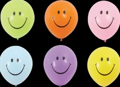 Outlet Balloner 25 cm 6-pak - Smiley Festartikler
