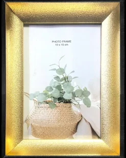 Billedramme guld/sort - 10 x 15 cm Billedrammer