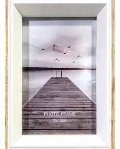 Sale Billedramme hvid/natur - 10 x 15 cm Billedrammer
