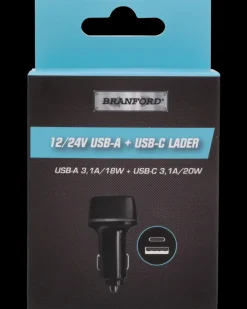 Hot Biloplader 12/24 DC med dobbelt USB-udtag Elektronik