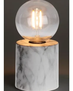 Outlet Bordlampe Marmor H. 15 cm - hvid Bordlamper