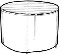Sale Bordovertræk H. 75 x Ø125 cm - sort Overtræk