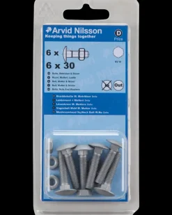 Sale Bræddebolt + møtrik M6 x 30 mm 6-pak Øvrige Monteringsbeslag