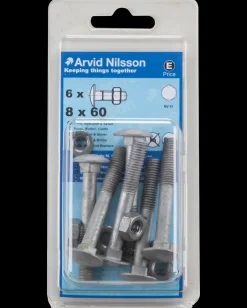 Outlet Bræddebolt M8 x 60 mm 6-pak Øvrige Monteringsbeslag