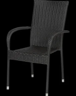 Hot Cadiz Stabelstol - Sort Rattan Havestole