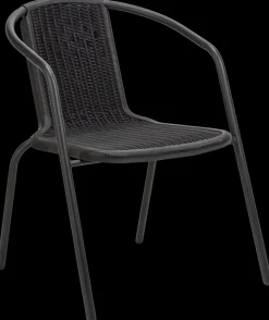 Online Caféstol plast polyrattan - sort Havestole