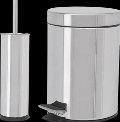 Pedalspand 3 liter og toiletbørste stål Badeværelsesartikler