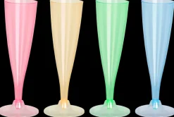 Sale Champagneglas 4-pak - assorterede farver Service Og Bestik|Underholdning Til Nytår