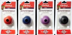 New Chrisco Aktivitetsbold ass. farver - Ø6 cm Hundelegetøj Og Kattelegetøj