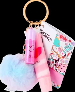 New Create It! Nøglering med lipgloss og pompom Kosmetik Og Personlig Pleje