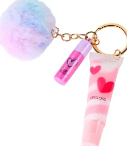 New Create It! Nøglering med lipgloss og pompom Kosmetik Og Personlig Pleje