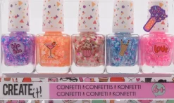 Sale CREATEit Neglelak med konfetti 5 x 8 ml Kosmetik Og Personlig Pleje|Øvrigt Legetøj