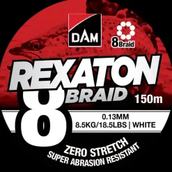 Hot Fletline 8 Braid 150 m 0,13 mm - hvid Fiskestænger, Hjul Og Liner