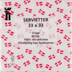 Online Dannebrog servietter 20-pak assorterede varianter Toiletpapir, Køkkenrulle Og Servietter