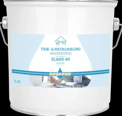 Outlet Træ- og metalmaling 2,5 L glans 40 - hvid Træ- Og Metalmaling