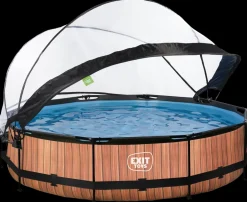 Pool Ø360x76 cm med pumpe og skærm - brun Pool- Og Spatilbehør