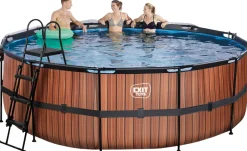 Sale Pool Ø427x122cm med pumpe og skærm - Brun Pool- Og Spatilbehør