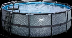 Clearance Pool Ø427x122cm med pumpe og skærm - Grå Pool- Og Spatilbehør