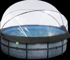 Clearance Pool Ø427x122cm med pumpe og skærm - Grå Pool- Og Spatilbehør
