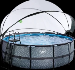 Clearance Pool Ø427x122cm med pumpe og skærm - Grå Pool- Og Spatilbehør