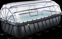 Pool 540x250x122cm med pumpe og skærm - Sort Pool- Og Spatilbehør