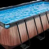 Outlet Pool 540x250x122cm med pumpe og skærm - Brun Pool- Og Spatilbehør