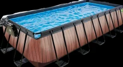 Outlet Pool 540x250x122cm med pumpe og skærm - Brun Pool- Og Spatilbehør