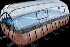 Outlet Pool 540x250x122cm med pumpe og skærm - Brun Pool- Og Spatilbehør