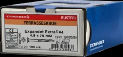 Clearance Rustfri A4 skrue 4,8 x 75 mm 100 stk. Skruer