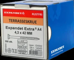 Hot Rustfri A4 skrue 4,3 x 42 mm 200 stk. Skruer