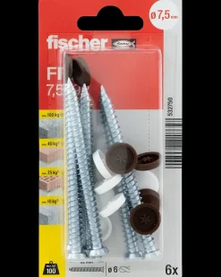Clearance Karmskrue MH 7,5 x 92 mm FFSZ 6 stk. Dyvler Og Plugs
