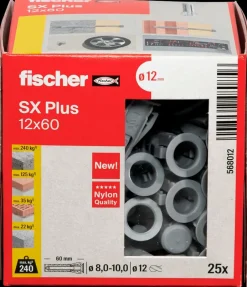 New Uni plug SX plus 12 x 60 mm 25 stk. Dyvler Og Plugs