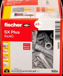 Sale Uni plug SX plus 8 x 40 mm 100 stk. Dyvler Og Plugs