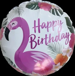 Clearance Folieballon 33 cm - Happy birthday flamingo Festartikler