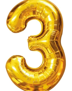 Sale Folieballon Guld 86 cm - Nr 3 Festartikler|Nytårspynt