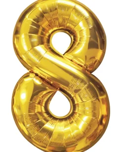 Clearance Folieballon Guld 86 cm - Nr 8 Festartikler|Nytårspynt