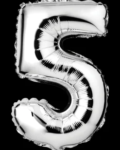 Discount Folieballon H. 35 cm sølv - nr. 5 Festartikler|Nytårspynt