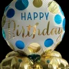 Sale Folieballon på fod Ø35 - "Happy birthday" Blå Festartikler