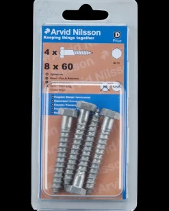 Discount Fransk skrue 8 x 60 mm 4-pak Skruer
