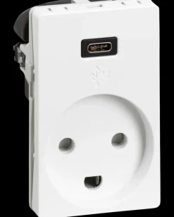 Outlet Fuga stikkontakt 1½ modul USB-C Afbrydere Og Stikkontakter