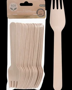 New Gaffel i træ 20-pak Engangsservice