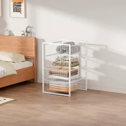 Sale Garderobeindsats med 4 trådkurve Garderobe Og Opbevaring