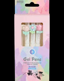 Discount Gelpenne med blomster - 3 stk Kontorartikler