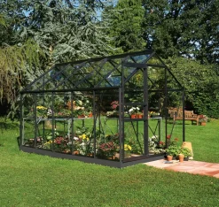 New Drivhus Popular 106 + glas og fundament - sort Drivhuse